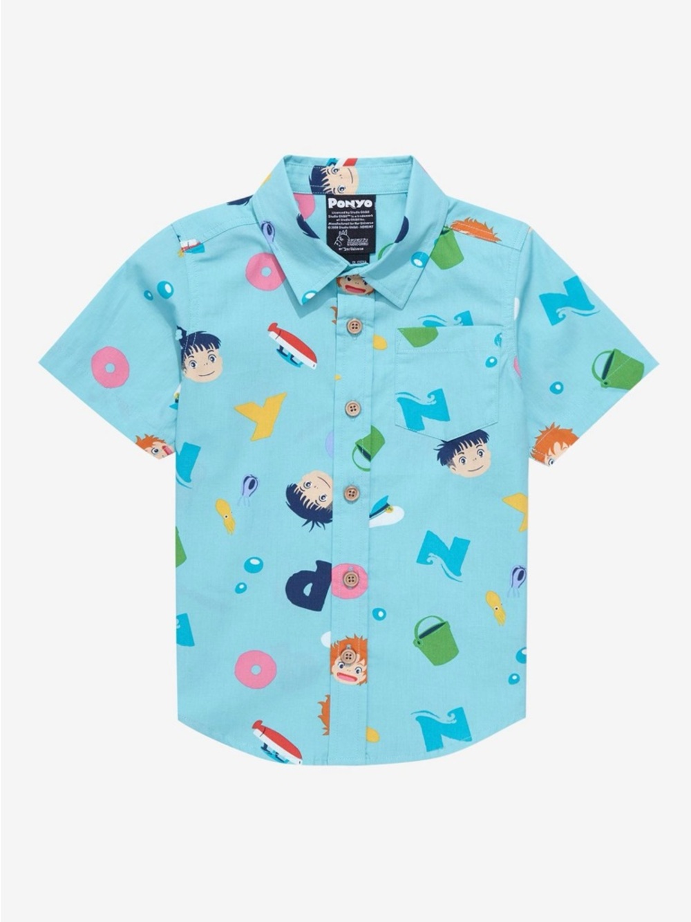 Studio Ghibli Ponyo Toddler Button Down -BoxLunch Exclusive RARE 4T